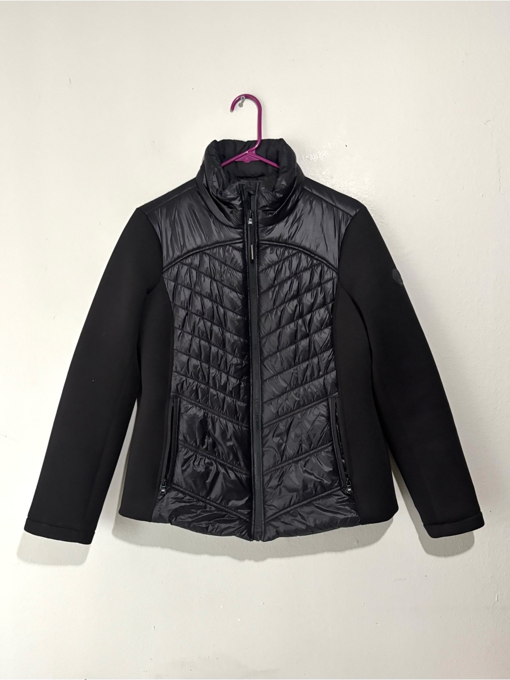 Michael Kors Packable Down Puffer Lightweight Jacket Black Quilted Size M EUC